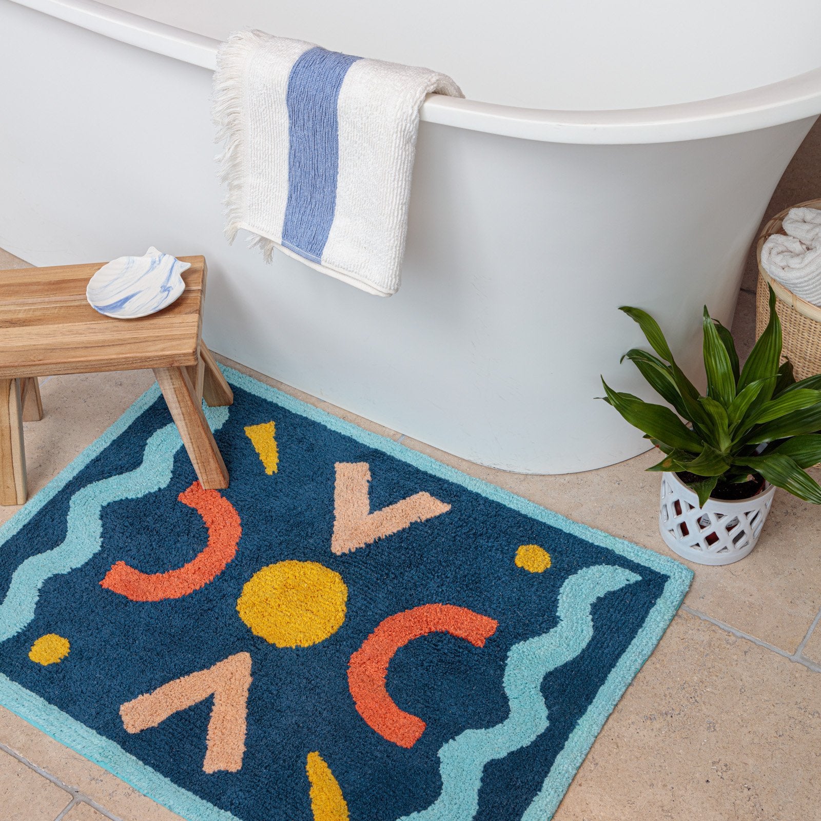 Riviera Bath Mat - Peachy Parrot