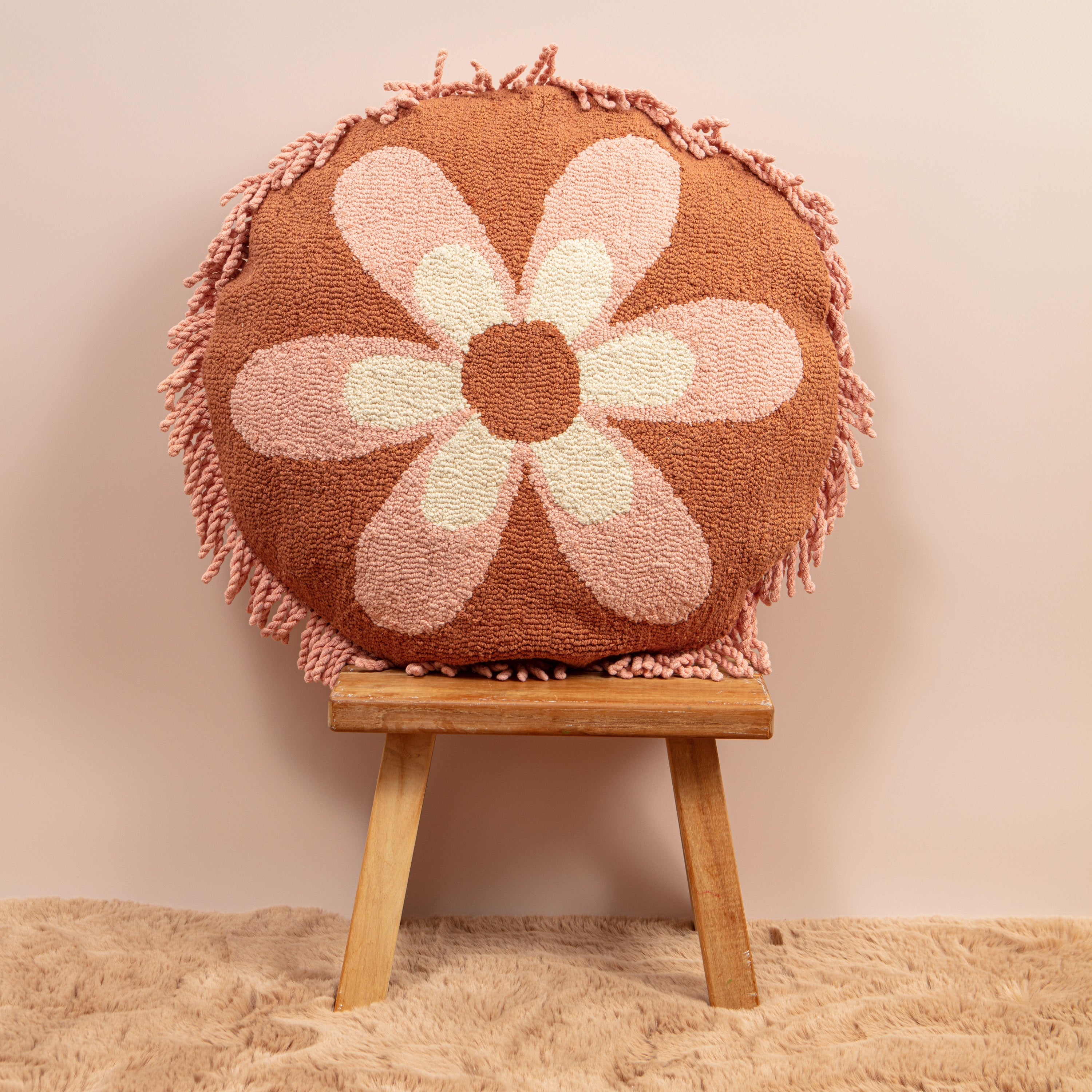 San Fran Punch Needle Cushion - Peachy Parrot