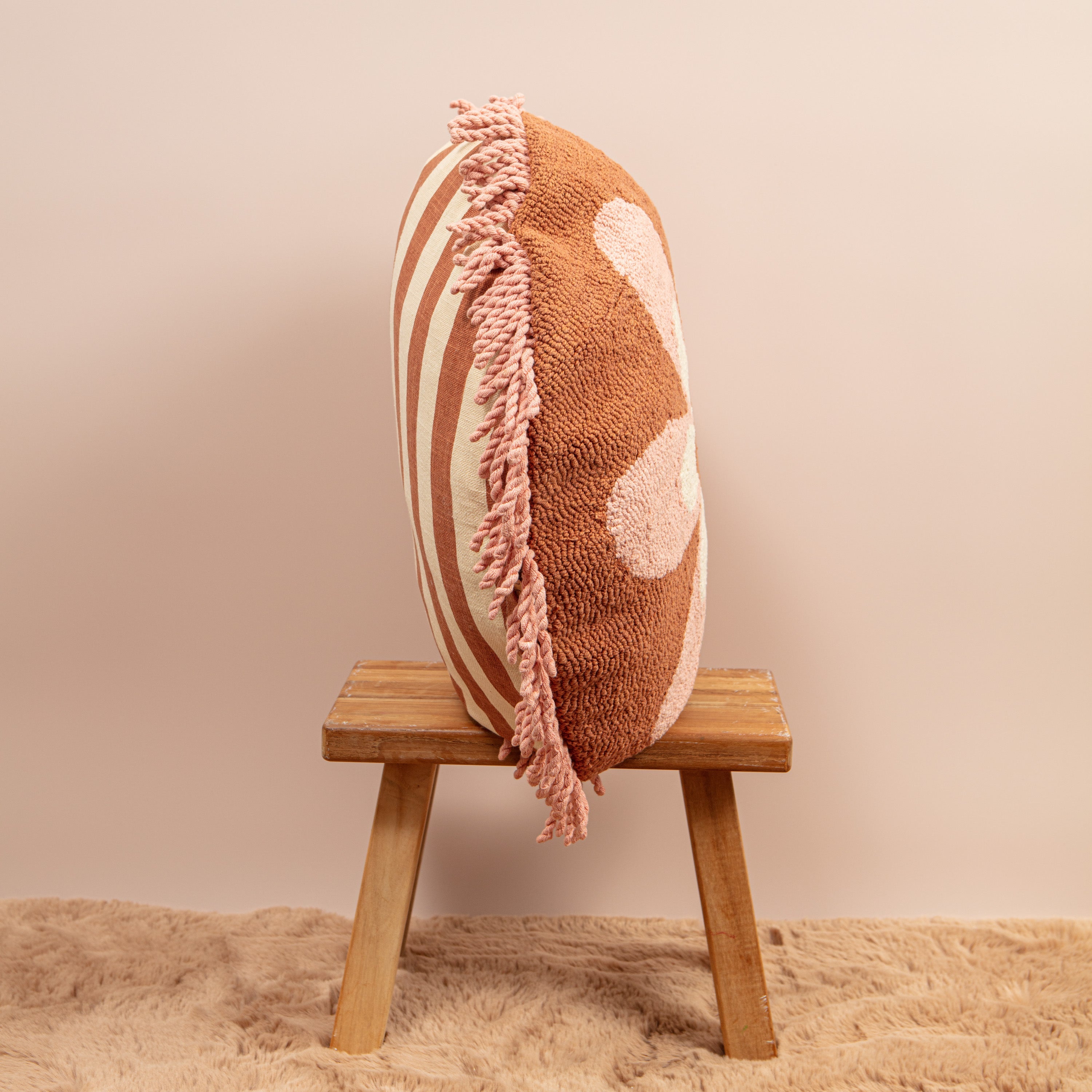 San Fran Punch Needle Cushion - Peachy Parrot